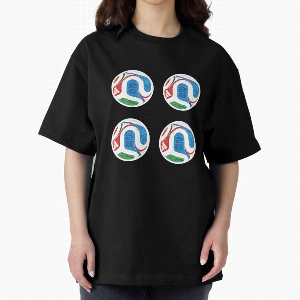 2026 World Soccer Ball Sticker Pack (4 pcs) Classic T-Shirt Bring Retro Soccer Energy to FIFA World Cup 2026 USA Canada Mexico Spirit, Centered on Germany, Mbappe, Football History, Final Match Energy, Crowd Noise and Once in a Lifetime Moments;