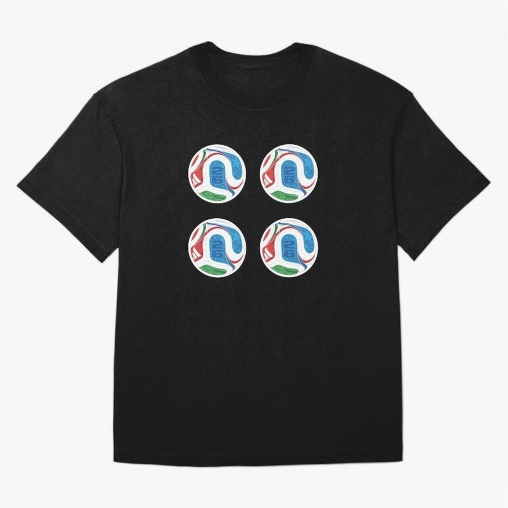 2026 World Soccer Ball Sticker Pack (4 pcs) Classic T-Shirt Bring Retro Soccer Energy to FIFA World Cup 2026 USA Canada Mexico Spirit, Centered on Germany, Mbappe, Football History, Final Match Energy, Crowd Noise and Once in a Lifetime Moments;