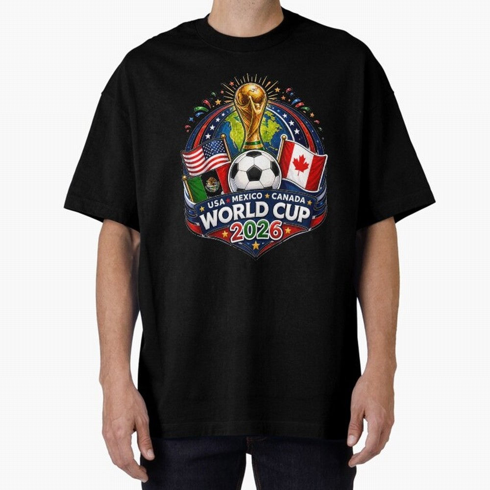 World Cup 2026 Sticker ¨C USA Mexico Canada Football Trophy Design Classic T-Shirt Get Ready for Global Football Passion for FIFA World Cup 2026 USA Canada Mexico, Filled with Cristiano Ronaldo, Spain and Netherlands, Sports Nostalgia,
