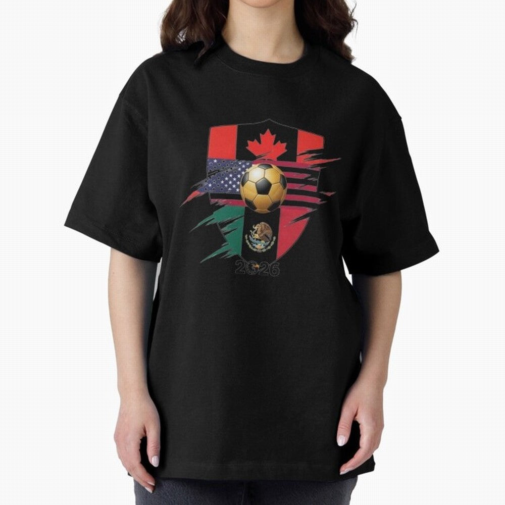 Golden Soccer Ball 2026 Host Nations Emblem Classic T-Shirt Represent Fans Who Live for FIFA World Cup 2026 Spirit, Highlighting England, France and Netherlands, Messi, Neymar and Mbappe, Goal Celebration Energy, Supporter Heritage, Football Icons