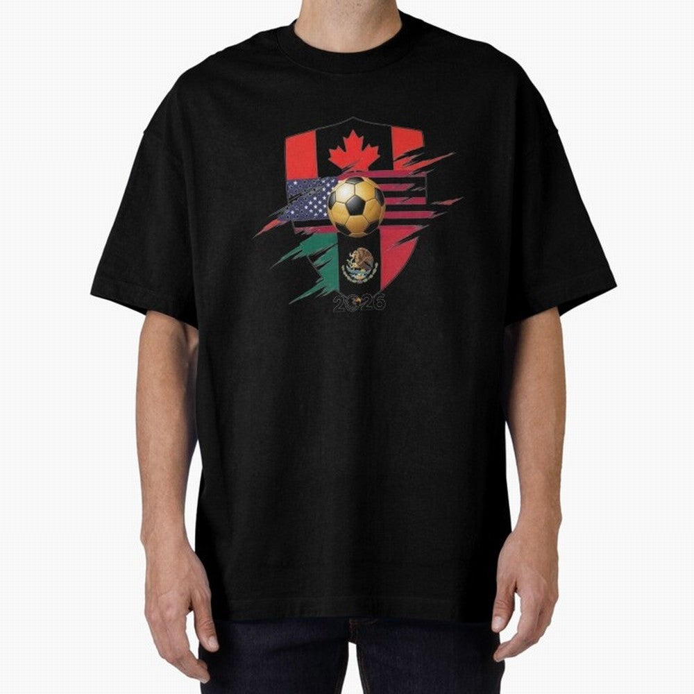 Golden Soccer Ball 2026 Host Nations Emblem Classic T-Shirt Represent Fans Who Live for FIFA World Cup 2026 Spirit, Highlighting England, France and Netherlands, Messi, Neymar and Mbappe, Goal Celebration Energy, Supporter Heritage, Football Icons