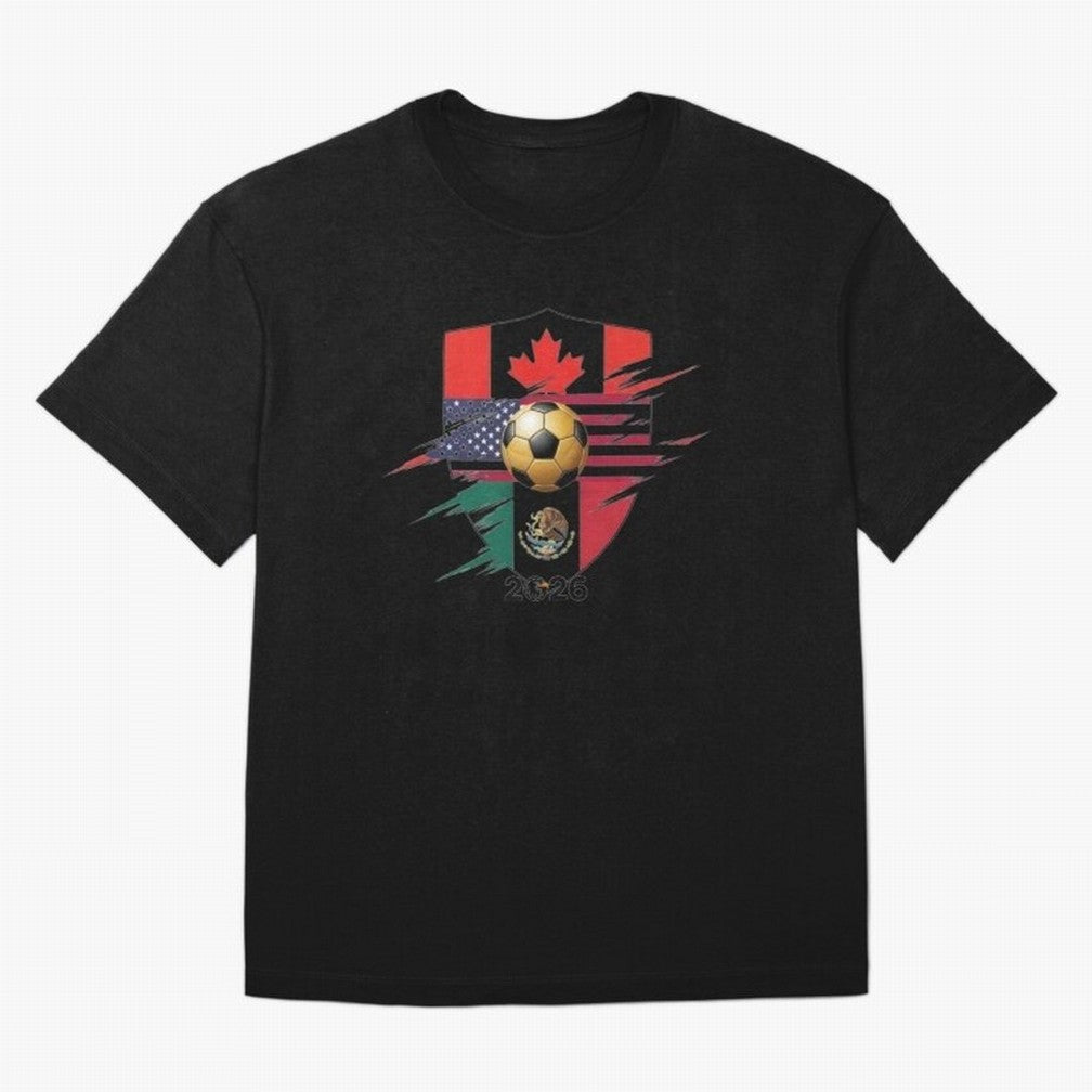 Golden Soccer Ball 2026 Host Nations Emblem Classic T-Shirt Represent Fans Who Live for FIFA World Cup 2026 Spirit, Highlighting England, France and Netherlands, Messi, Neymar and Mbappe, Goal Celebration Energy, Supporter Heritage, Football Icons