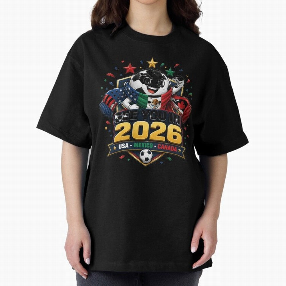 See You in 2026 USA Mexico Canada Soccer Mascot Classic T-Shirt Celebrate Rivalries and Pride in FIFA World Cup 2026 Group Stage Spirit, Centered on England, Messi and Cristiano Ronaldo, Global Supporter Spirit, Legendary Goals, National Colors and