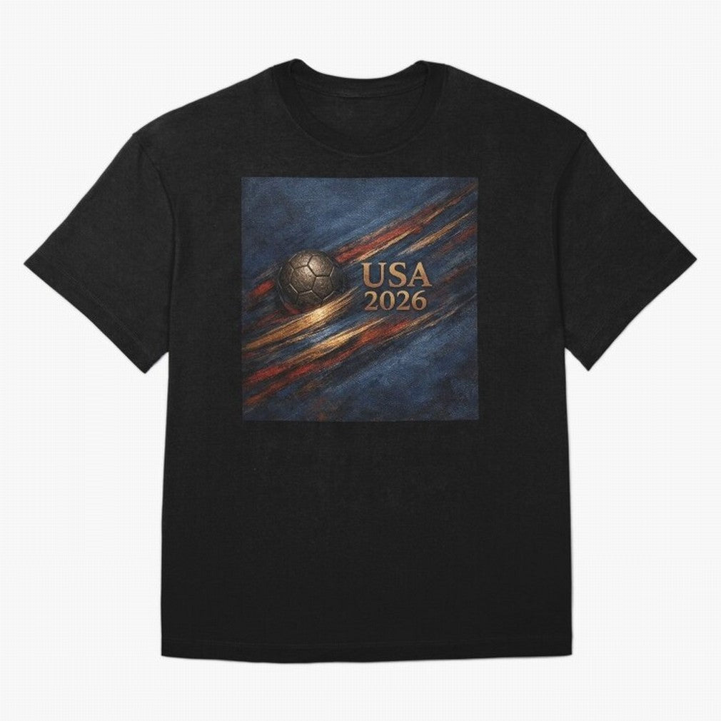 Bronze Inspired USA 2026 Soccer Theme Classic T-Shirt Bring a Vintage Feel to FIFA World Cup 2026 Group Stage Inspired by Messi and Cristiano Ronaldo, Argentina Energy, Football Festival Excitement, Trophy Ambitions, Country Rivalries and Star