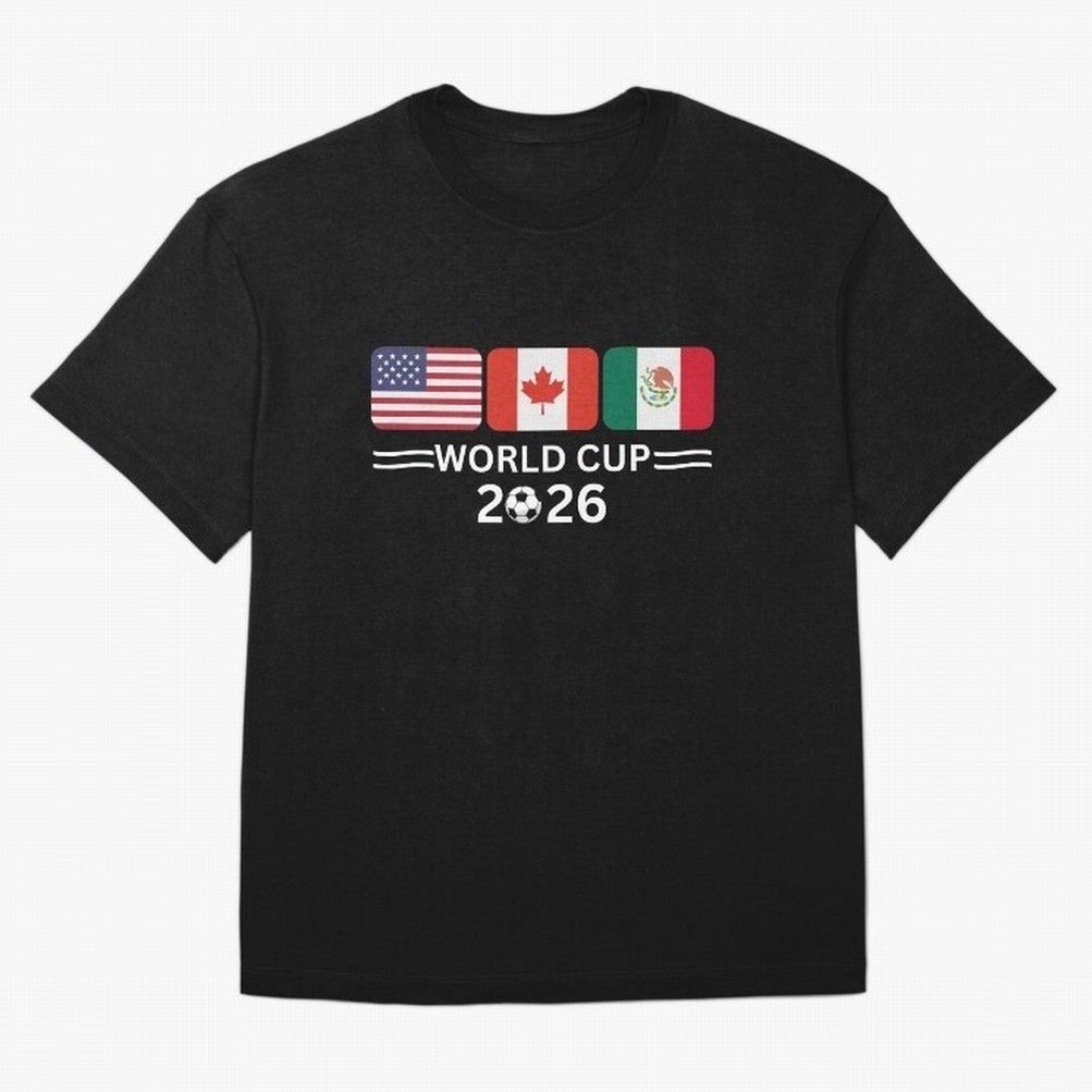 Football World Cup 2026 USA Canada Mexico Soccer & Football Fan Classic T-Shirt Elevate Global Football Passion for FIFA World Cup 2026 Group Stage, Featuring Messi, CR7 and Mbappe, England, Match Day Excitement, Supporter Culture, Golden Goals and