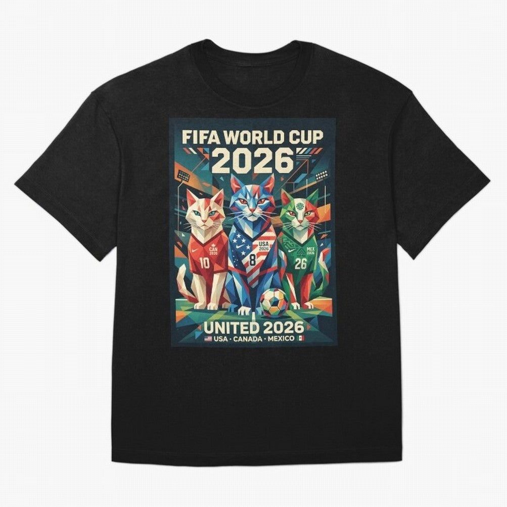 The Cats Football World Cup Classic T-Shirt Bring Global Tournament Vibes to FIFA World Cup 2026 USA Canada Mexico Connected to Cristiano Ronaldo, Haaland and CR7, France and Portugal Energy, Vintage Soccer Flavor, Modern Football Stars, National