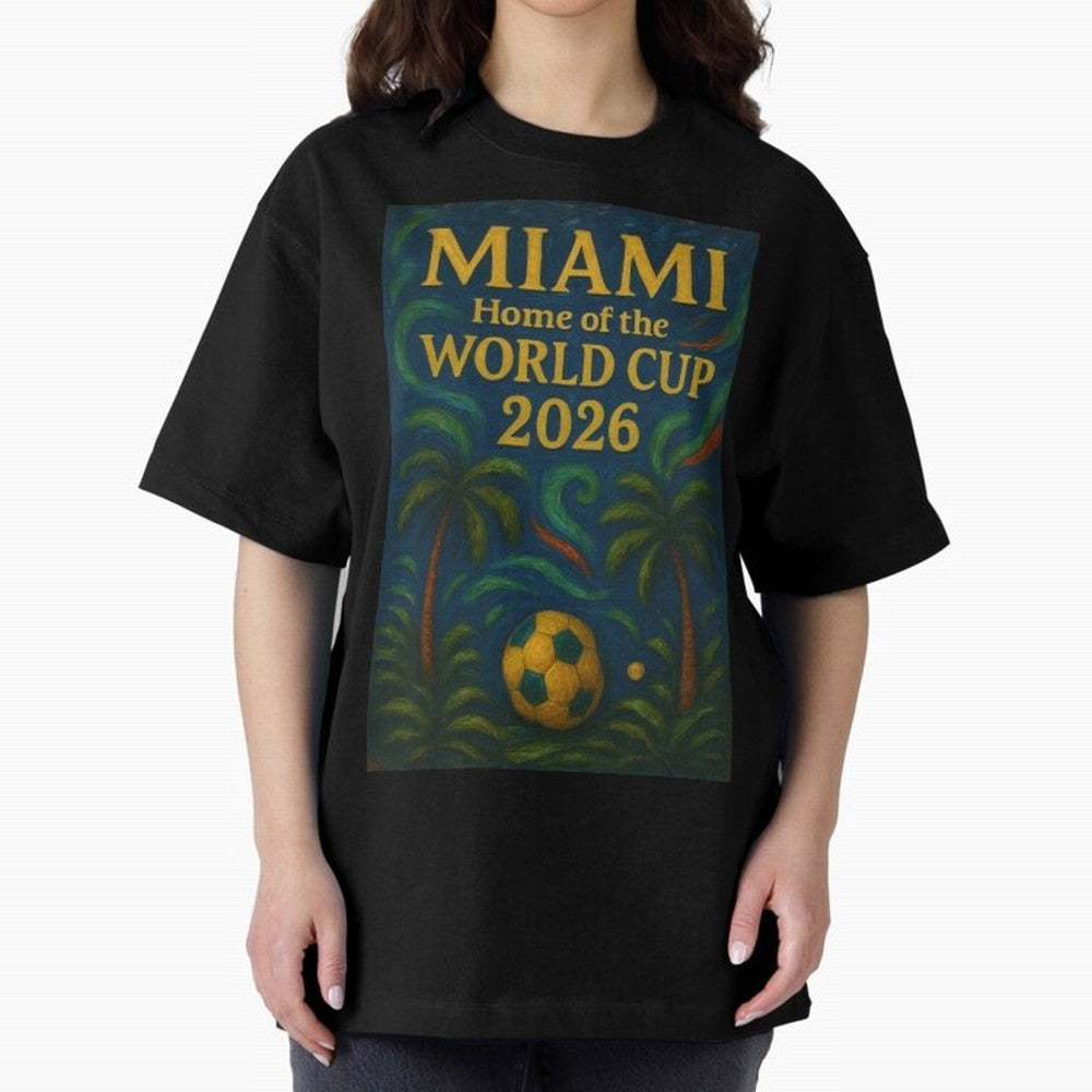 Miami Home of the World Cup 2026 Soccer Fan Poster ¡ª Tropical Art Print Classic T-Shirt Relive the FIFA World Cup 2026 Journey through Haaland and Mbappe Highlights, England Pride, Retro Football Energy, Iconic Rivalries, Trophy Chase Drama and