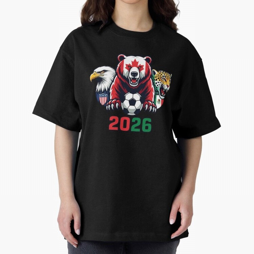World Cup 2026 USA Canada Mexico Host Mascots Classic T-Shirt Celebrate the Stars of FIFA World Cup 2026 USA Canada Mexico for Fans of Messi and Germany, Bringing Football Festival Excitement, Trophy Ambitions, Country Rivalries and Star Player