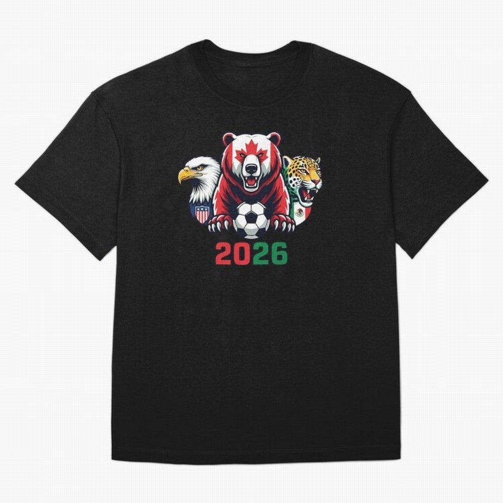 World Cup 2026 USA Canada Mexico Host Mascots Classic T-Shirt Celebrate the Stars of FIFA World Cup 2026 USA Canada Mexico for Fans of Messi and Germany, Bringing Football Festival Excitement, Trophy Ambitions, Country Rivalries and Star Player