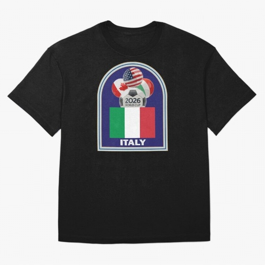 Italy 2026 Soccer T-shirt Classic T-Shirt Join Supporters Worldwide for Match Day Hype around FIFA World Cup 2026 USA Canada Mexico, Mbappe and Neymar, Argentina and Brazil, Vintage Soccer Flavor, Modern Football Stars, National Flags and Final
