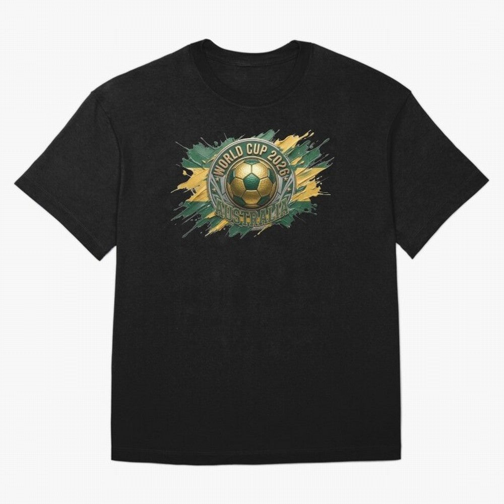 World Cup 2026 Australia Soccer Ball Paint Splash Classic T-Shirt Stand Out with Spirit from FIFA World Cup 2026 USA Canada Mexico Spirit, Inspired by Argentina, Neymar, Championship Spirit, Famous Goals, Roaring Crowds and International Football