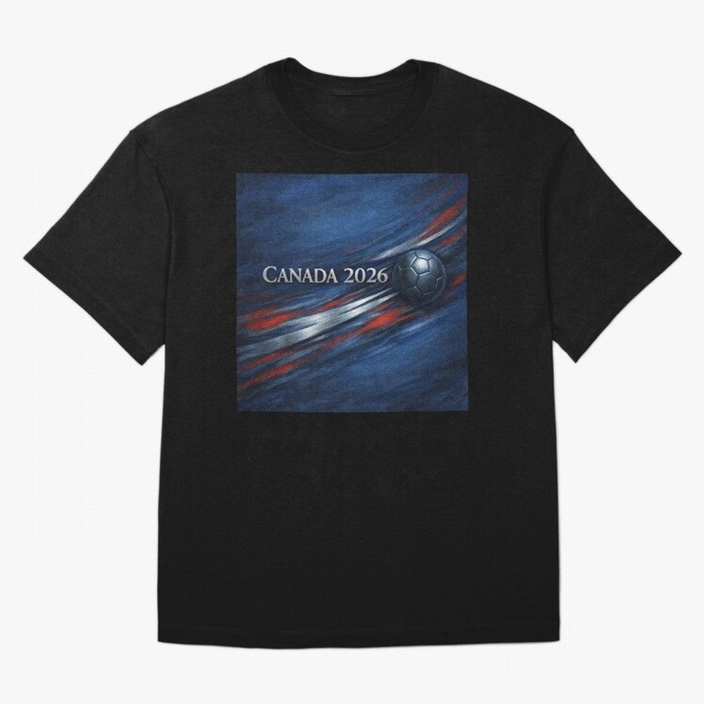 Canada 2026 Soccer Splash Classic T-Shirt Spotlight the FIFA World Cup 2026 USA Canada Mexico Journey through Mbappe Highlights, Argentina Pride, Game Day Rituals, Football Legends, Country Pride and the Road to the Final; Ideal for Fans Who Follow