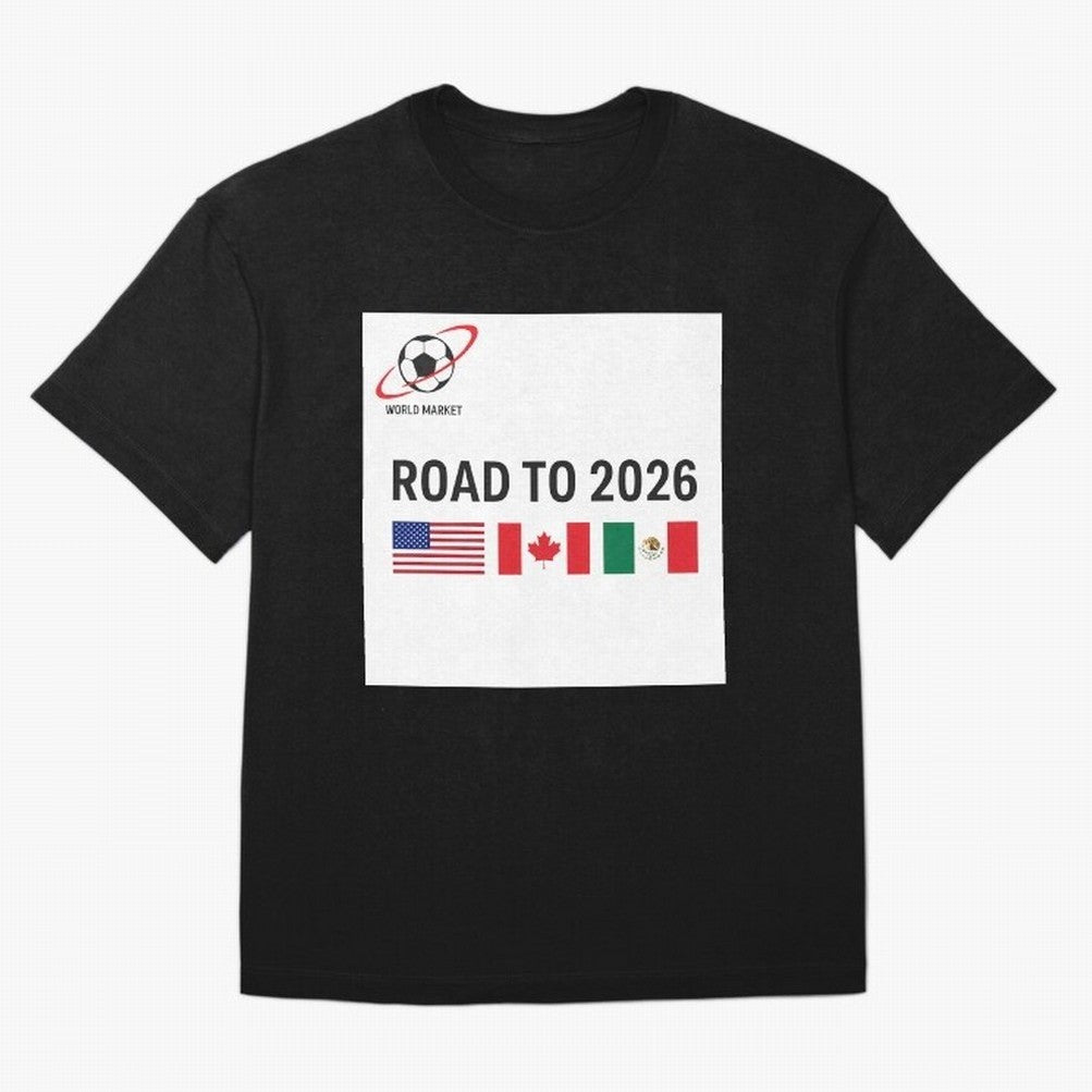 Road to World Cup 2026 Football Journey Classic T-Shirt Follow the Final Road of FIFA World Cup 2026 Group Stage for Fans of Cristiano Ronaldo and Argentina and Brazil, Bringing Tournament Hype, Historic Matchups, Family Viewing Parties and Global