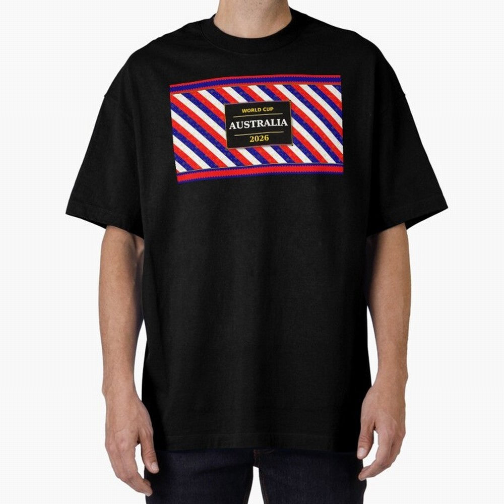 Australia Football Fan 2026 Black Flag Colors Pattern Classic T-Shirt Celebrate Unforgettable Nights in Match Day Hype around FIFA World Cup 2026 Group Stage, Neymar, Haaland and Cristiano Ronaldo, Brazil, Portugal and Argentina, Championship
