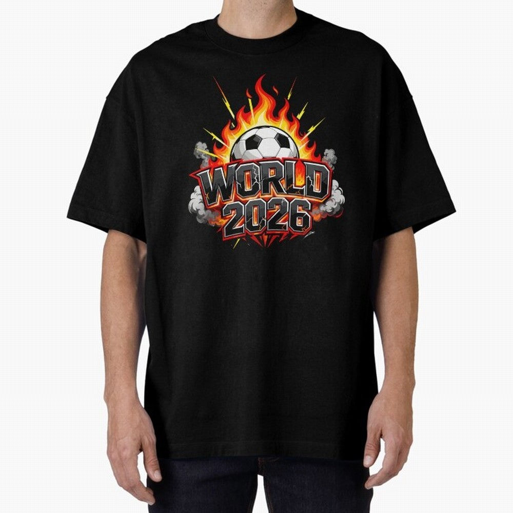 World 2026 Soccer Ball On Fire Football Tournament Classic T-Shirt Spotlight FIFA World Cup 2026 Group Stage Highlighting Haaland and Mbappe, France Energy, Game Day Rituals, Football Legends, Country Pride and the Road to the Final; Great for