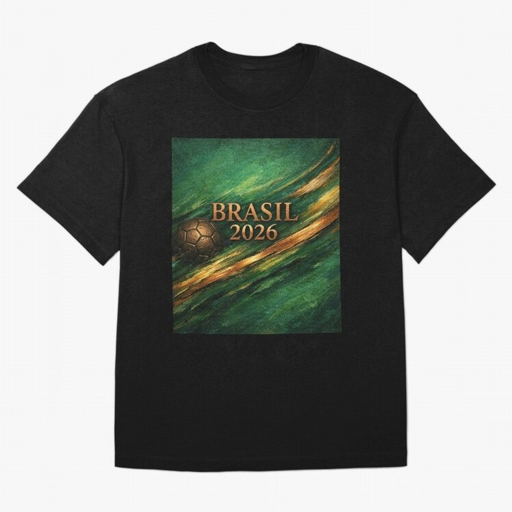 Brasil 2026 Soccer Theme Dark Green Classic T-Shirt Stand Out with Spirit from FIFA World Cup 2026 Group Stage Spirit, with Argentina and Brazil, Haaland and Mbappe, Match Day Excitement, Supporter Culture, Golden Goals and Global Football Passion;