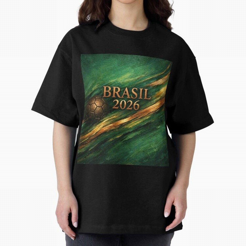 Brasil 2026 Soccer Theme Dark Green Classic T-Shirt Stand Out with Spirit from FIFA World Cup 2026 Group Stage Spirit, with Argentina and Brazil, Haaland and Mbappe, Match Day Excitement, Supporter Culture, Golden Goals and Global Football Passion;