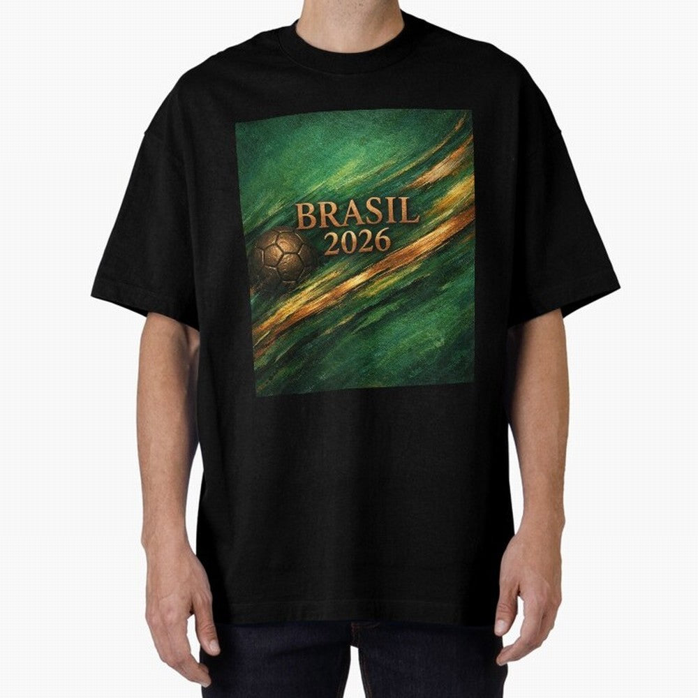 Brasil 2026 Soccer Theme Dark Green Classic T-Shirt Stand Out with Spirit from FIFA World Cup 2026 Group Stage Spirit, with Argentina and Brazil, Haaland and Mbappe, Match Day Excitement, Supporter Culture, Golden Goals and Global Football Passion;