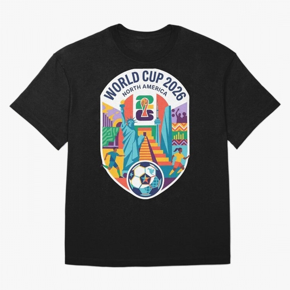 World Cup 2026 North America Soccer Tournament Colorful Emblem Classic T-Shirt Represent Fans Who Live for FIFA World Cup 2026 USA Canada Mexico Inspired by Neymar, Haaland and Cristiano Ronaldo, Germany Energy, Soccer Culture, Superstar Moments,