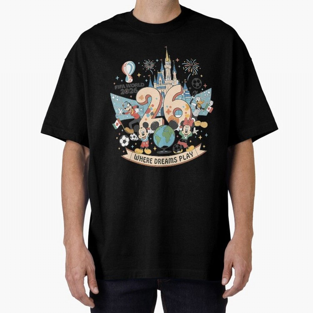 Dreamland Football World Cup26 Classic T-Shirt Follow Every Goal of FIFA World Cup 2026 USA Canada Mexico for Fans of Haaland and Mbappe and Brazil, Portugal and Argentina, Bringing Classic Soccer Heritage, Championship Pressure, Fan Loyalty and