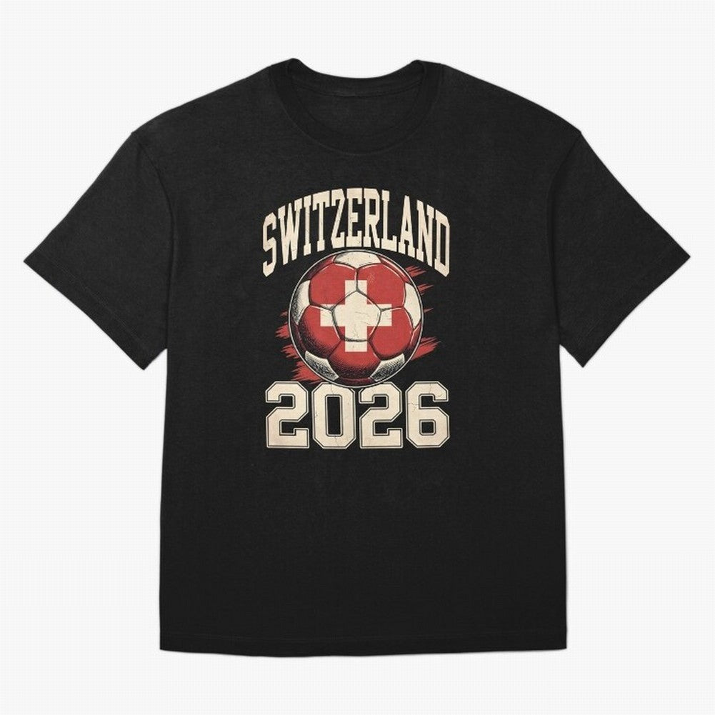 Switzerland 2026 World Cup Classic T-Shirt Show Your Love for FIFA World Cup 2026 Group Stage for Fans of Messi, CR7 and Mbappe and Brazil, Portugal and Argentina, Bringing Championship Spirit, Famous Goals, Roaring Crowds and International