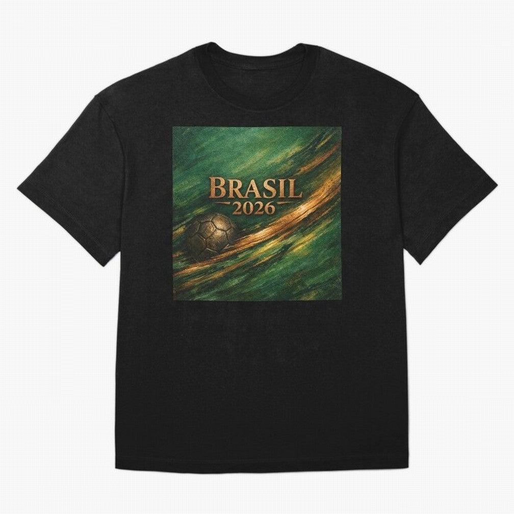 Brasil 2026 Soccer Theme Gold - Elegance Classic T-Shirt Show Love for Legendary Goals in Match Day Hype around FIFA World Cup 2026 Group Stage, Messi and Cristiano Ronaldo, England, France and Netherlands, Sports Nostalgia, International