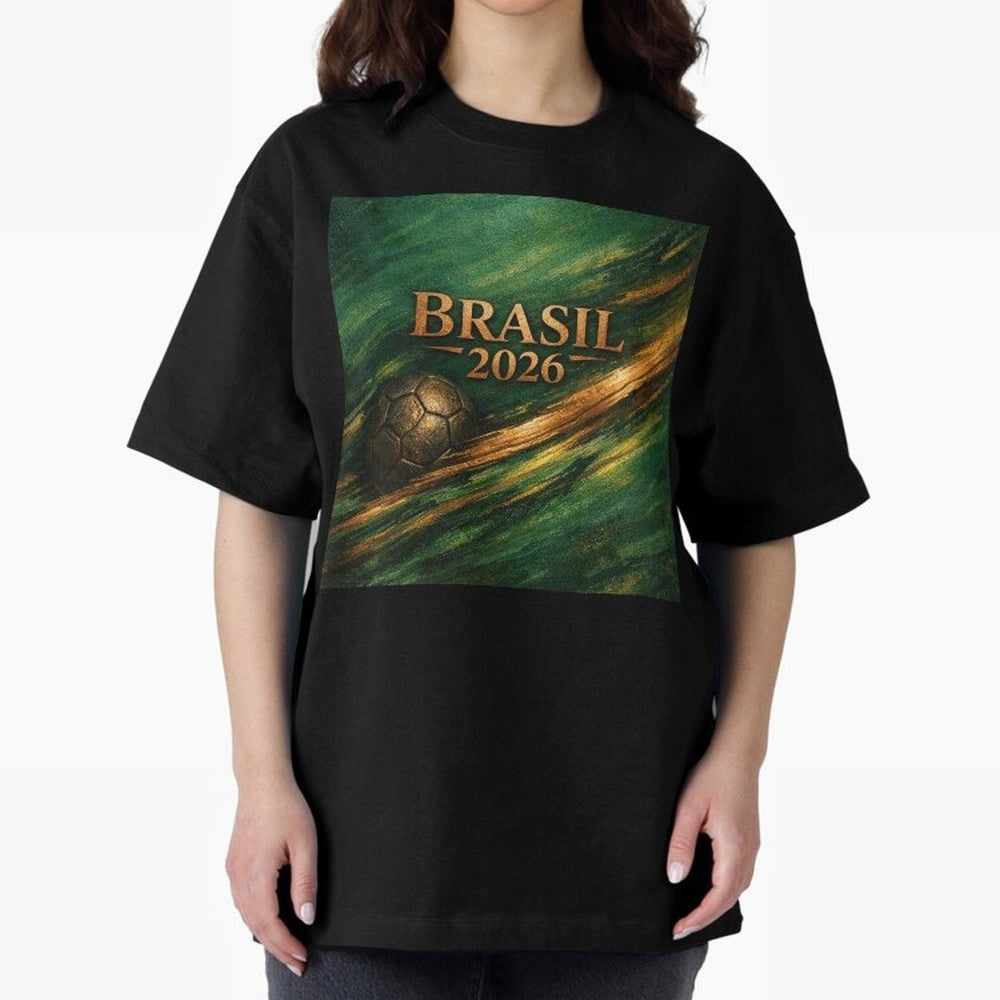 Brasil 2026 Soccer Theme Gold - Elegance Classic T-Shirt Show Love for Legendary Goals in Match Day Hype around FIFA World Cup 2026 Group Stage, Messi and Cristiano Ronaldo, England, France and Netherlands, Sports Nostalgia, International