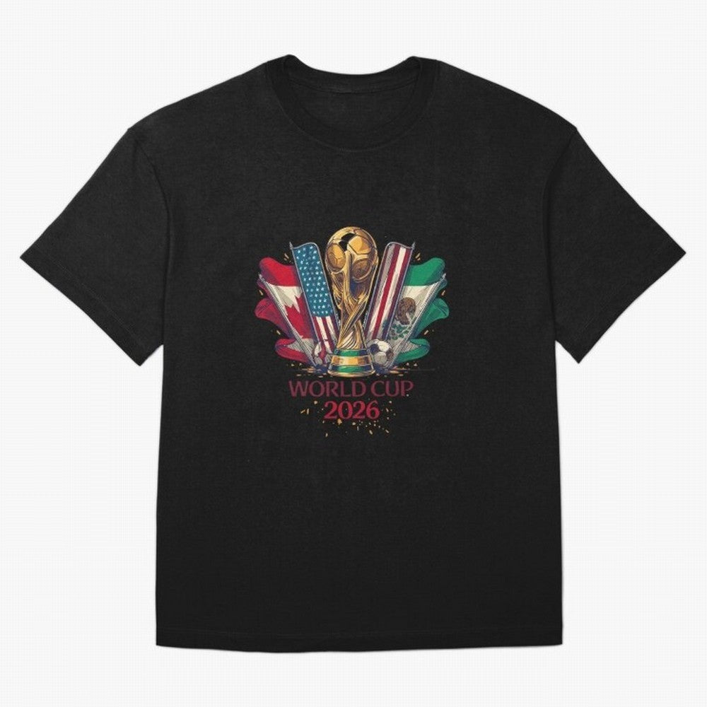 Host Trio Flags Banner Trophy Classic T-Shirt Celebrate Every Goal in FIFA World Cup 2026 Spirit, Featuring Spain, Messi and Cristiano Ronaldo, Global Supporter Spirit, Legendary Goals, National Colors and Tournament Celebration; Perfect for