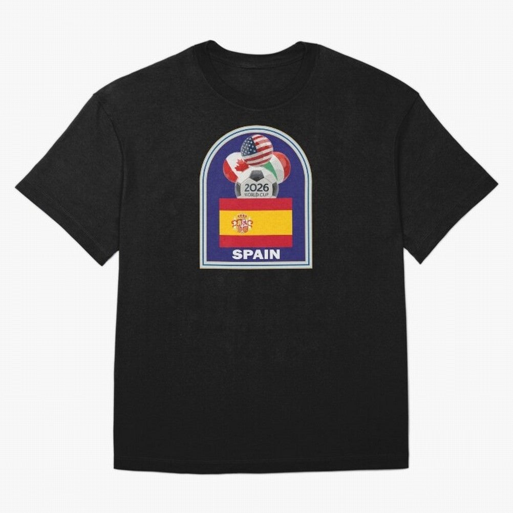 Spain 2026 Soccer T-shirt Classic T-Shirt Celebrate Football Heritage in the FIFA World Cup 2026 USA Canada Mexico Journey through CR7 Highlights, Portugal, Spain and Germany Pride, Vintage Soccer Flavor, Modern Football Stars, National Flags and