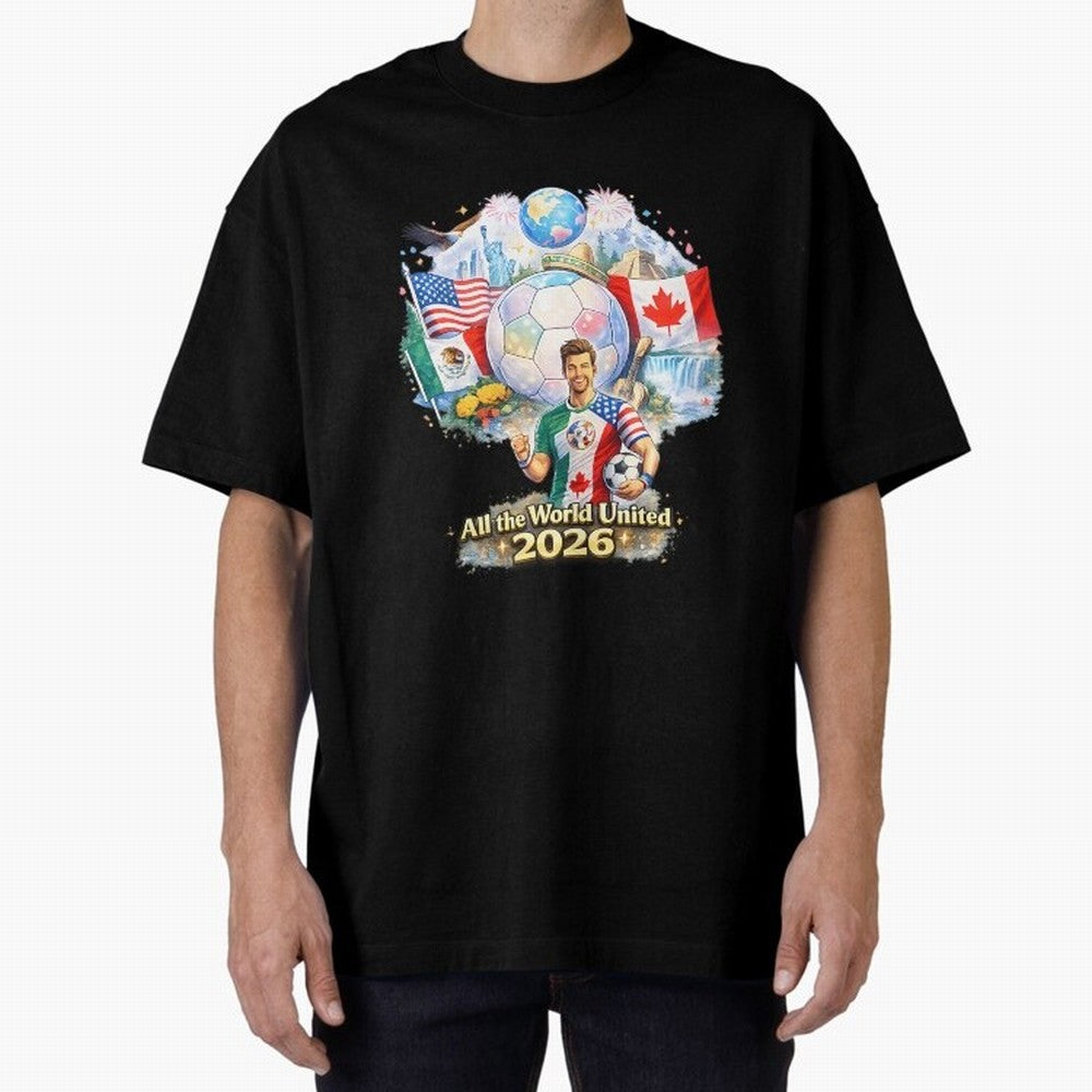 All The World United 2026 Football Classic T-Shirt Celebrate Classic Football Spirit in FIFA World Cup 2026 for Fans of CR7 and Messi and England and Germany, Bringing Football History, Final Match Energy, Crowd Noise and Once in a Lifetime