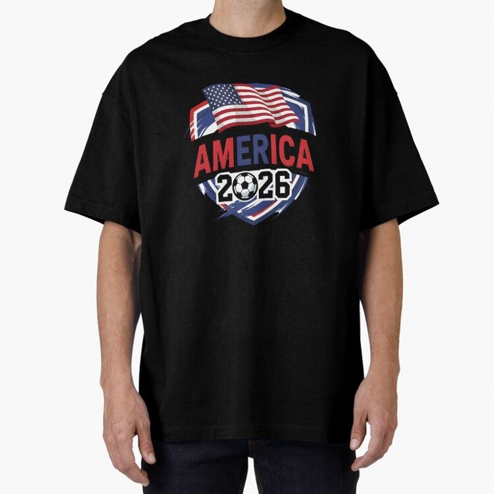 America World Cup 2026 ¨C USA Football Classic T-Shirt Follow the Road to the FIFA World Cup 2026 Journey through Messi and Cristiano Ronaldo Highlights, France and Portugal Pride, Worldwide Fan Energy, Dramatic Goals, Stadium Lights and