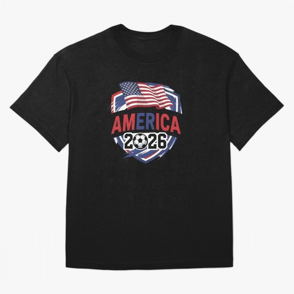 America World Cup 2026 ¨C USA Football Classic T-Shirt Follow the Road to the FIFA World Cup 2026 Journey through Messi and Cristiano Ronaldo Highlights, France and Portugal Pride, Worldwide Fan Energy, Dramatic Goals, Stadium Lights and