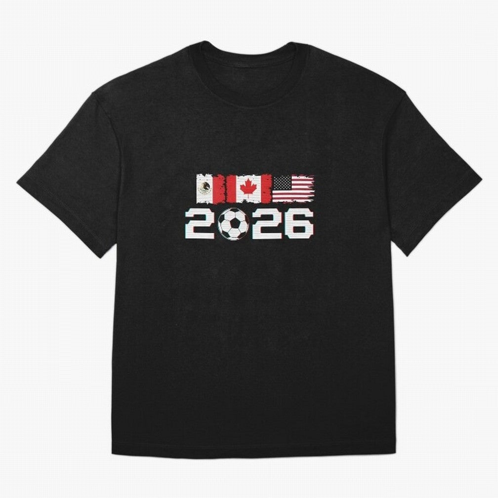Glitched United 2026 Cup - North America Emblem Part 2 T-Shirt_82924673 Classic T-Shirt Cheer for the FIFA World Cup 2026 Group Stage Journey through Haaland and Mbappe Highlights, England Pride, Global Supporter Spirit, Legendary Goals, National