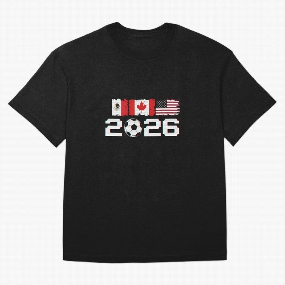 Glitched United 2026 Cup - North America Emblem Part 2 T-Shirt_82924673 Classic T-Shirt Relive Global Football Passion for FIFA World Cup 2026, Capturing Cristiano Ronaldo, Spain and Netherlands, Retro Football Energy, Iconic Rivalries, Trophy