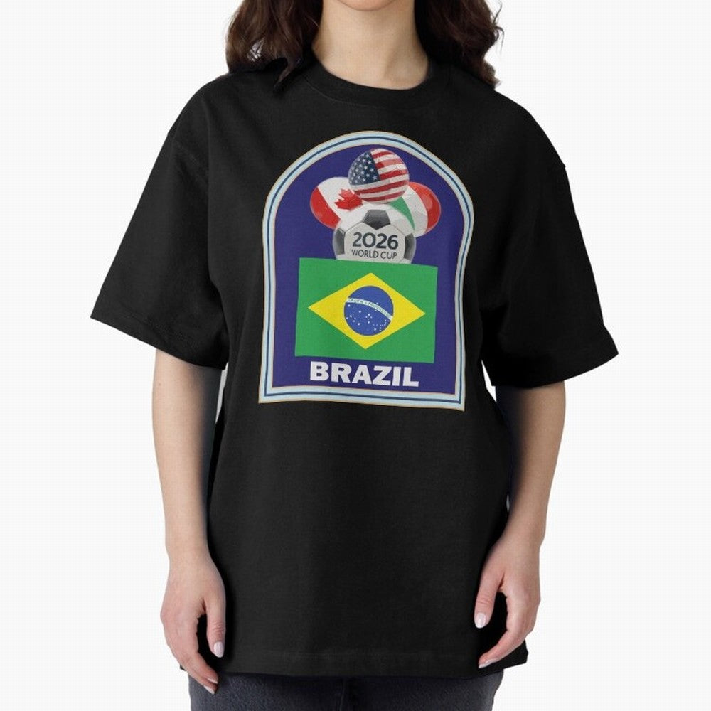 Brazil 2026 Soccer T-shirt Classic T-Shirt Support Iconic Players in Global Football Passion for FIFA World Cup 2026 USA Canada Mexico, with CR7, Brazil, Portugal and Argentina, Stadium Chants, National Pride, Trophy Dreams and Unforgettable