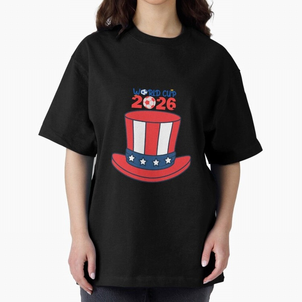 Patriotic Soccer Hat Design for FIFA World Cup 2026 Celebration Classic T-Shirt Showcase Match Day Hype around FIFA World Cup 2026, Messi and Cristiano Ronaldo, France, Vintage Soccer Flavor, Modern Football Stars, National Flags and Final Night