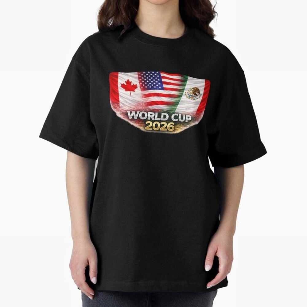 World Cup 2026 North America Flags Design ¨C USA Canada Mexico Soccer Fan Graphic Classic T-Shirt Upgrade the FIFA World Cup 2026 USA Canada Mexico Journey through Messi and Cristiano Ronaldo Highlights, Brazil, Portugal and Argentina Pride,