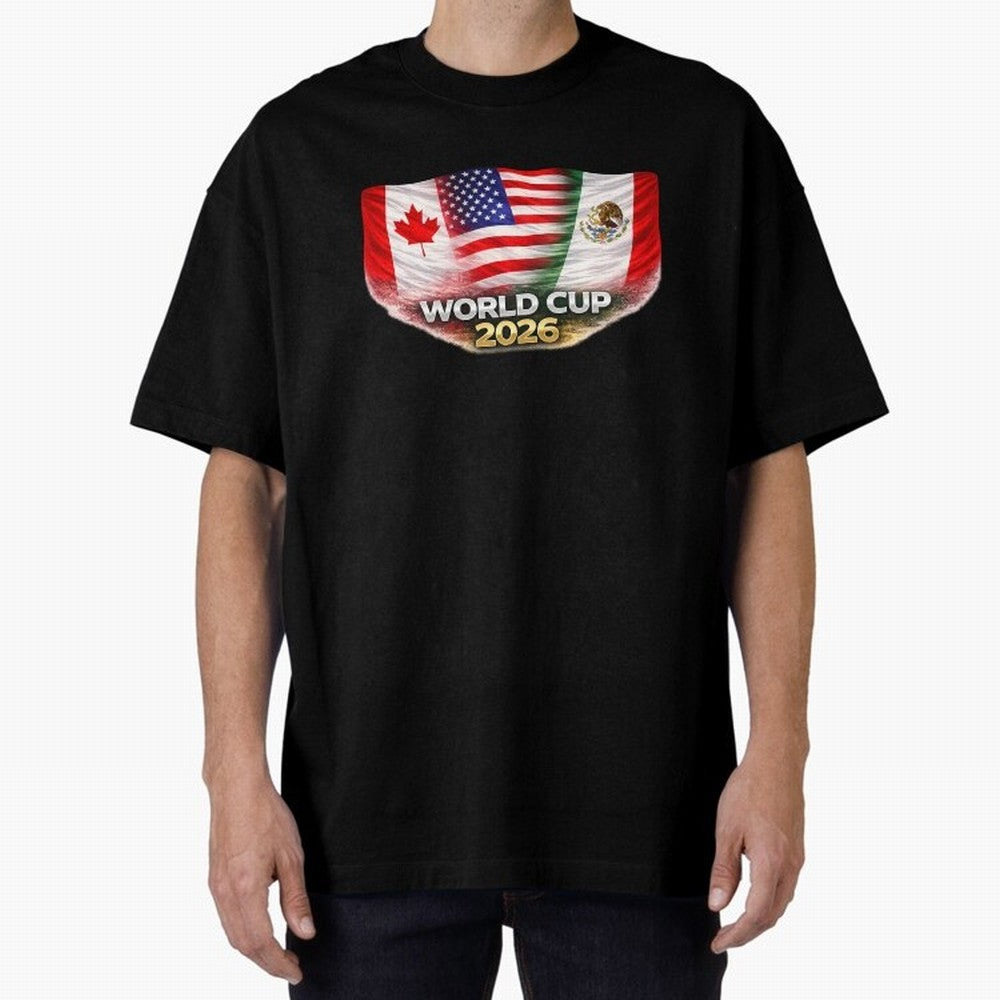World Cup 2026 North America Flags Design ¨C USA Canada Mexico Soccer Fan Graphic Classic T-Shirt Upgrade the FIFA World Cup 2026 USA Canada Mexico Journey through Messi and Cristiano Ronaldo Highlights, Brazil, Portugal and Argentina Pride,