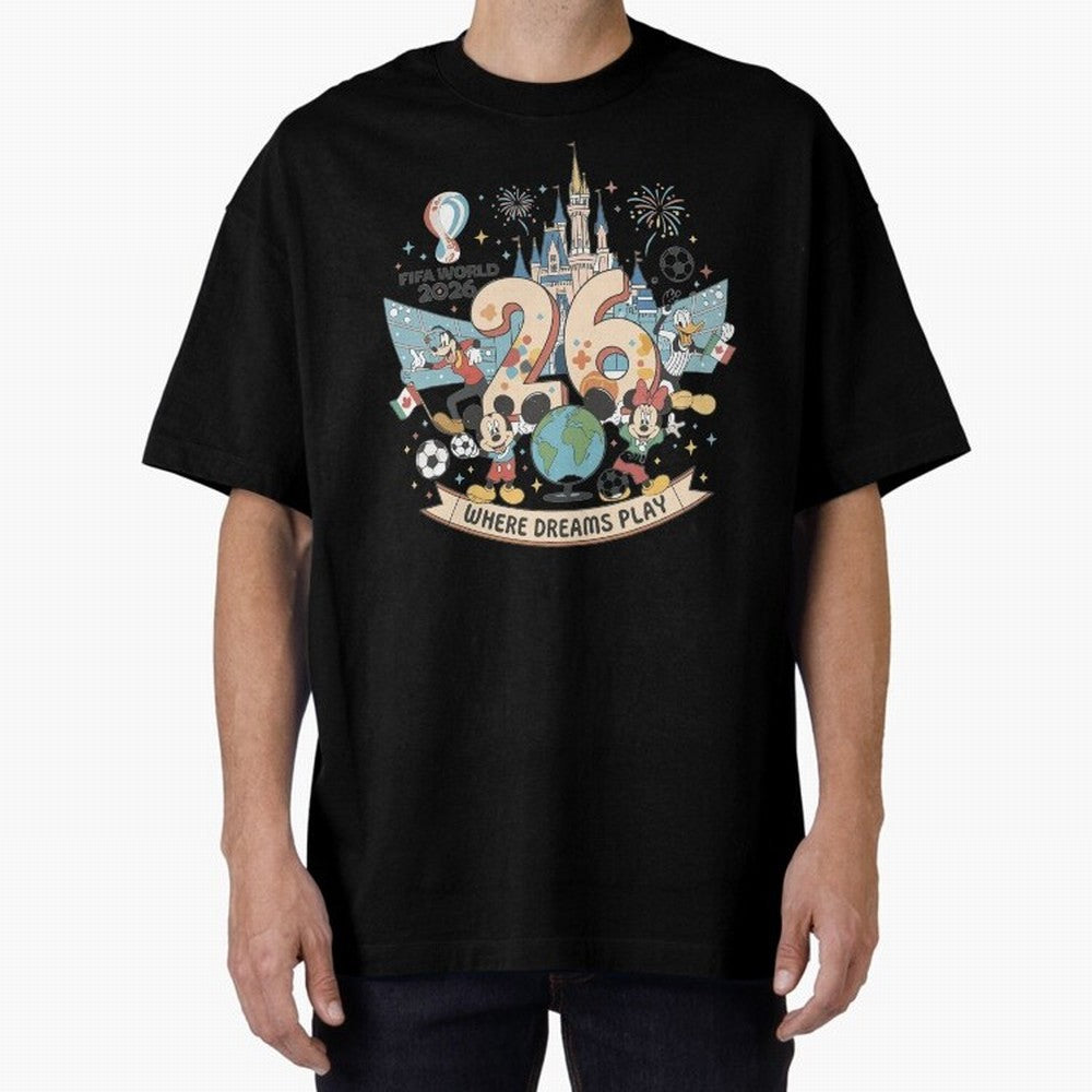 Dreamland Football 26 Shirt | Cute Cartoon Global Celebration Tee Classic T-Shirt Treasure Global Football Passion for FIFA World Cup 2026, Highlighting Mbappe and Neymar, Brazil, Champion Mindset, Group Stage Buzz, Knockout Tension and Passionate