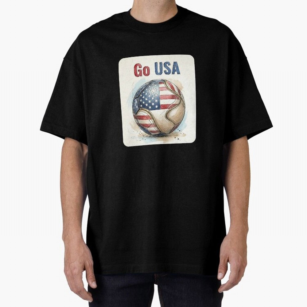 Go USA Soccer Ball Flag | American Football Fan Graphic Tee Classic T-Shirt Showcase FIFA World Cup 2026 Capturing Cristiano Ronaldo, Haaland and CR7, Portugal Energy, Champion Mindset, Group Stage Buzz, Knockout Tension and Passionate Fan Culture;