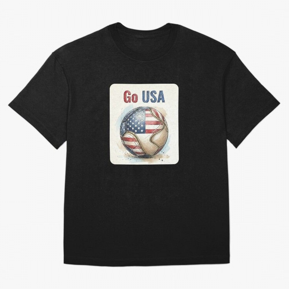 Go USA Soccer Ball Flag | American Football Fan Graphic Tee Classic T-Shirt Showcase FIFA World Cup 2026 Capturing Cristiano Ronaldo, Haaland and CR7, Portugal Energy, Champion Mindset, Group Stage Buzz, Knockout Tension and Passionate Fan Culture;