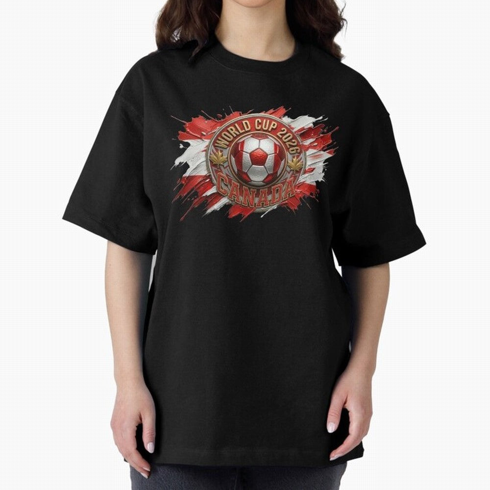 World Cup 2026 Canada Soccer Ball Paint Splash Classic T-Shirt Celebrate Fan Culture around FIFA World Cup 2026 USA Canada Mexico Spirit, Centered on Argentina and Brazil, Cristiano Ronaldo, Championship Spirit, Famous Goals, Roaring Crowds and