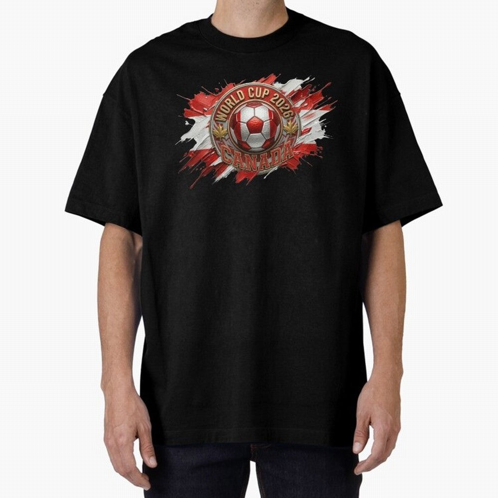 World Cup 2026 Canada Soccer Ball Paint Splash Classic T-Shirt Celebrate Fan Culture around FIFA World Cup 2026 USA Canada Mexico Spirit, Centered on Argentina and Brazil, Cristiano Ronaldo, Championship Spirit, Famous Goals, Roaring Crowds and