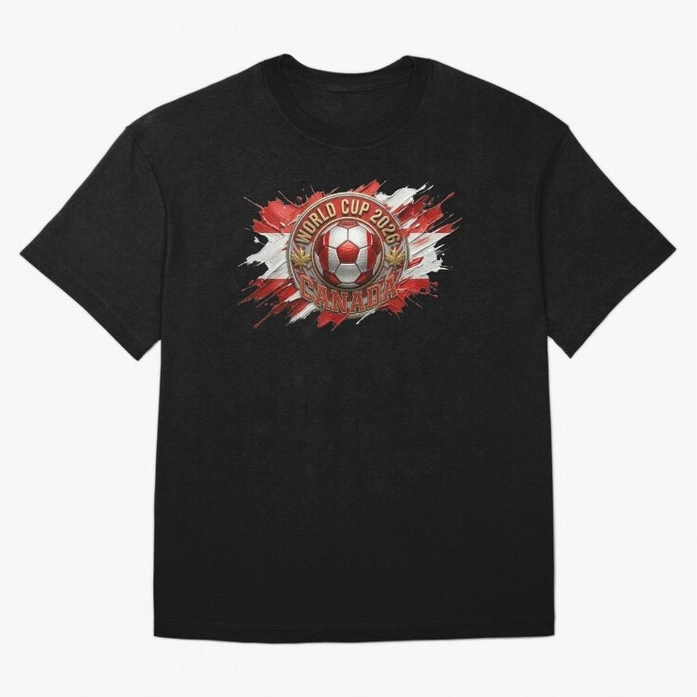 World Cup 2026 Canada Soccer Ball Paint Splash Classic T-Shirt Celebrate Fan Culture around FIFA World Cup 2026 USA Canada Mexico Spirit, Centered on Argentina and Brazil, Cristiano Ronaldo, Championship Spirit, Famous Goals, Roaring Crowds and