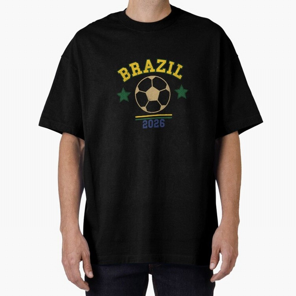 Brazil 2026 ¡ª Vintage Soccer Tee Classic T-Shirt Enjoy the Biggest Football Party of Match Day Hype around FIFA World Cup 2026, CR7, Brazil, Portugal and Argentina, Championship Spirit, Famous Goals, Roaring Crowds and International Football