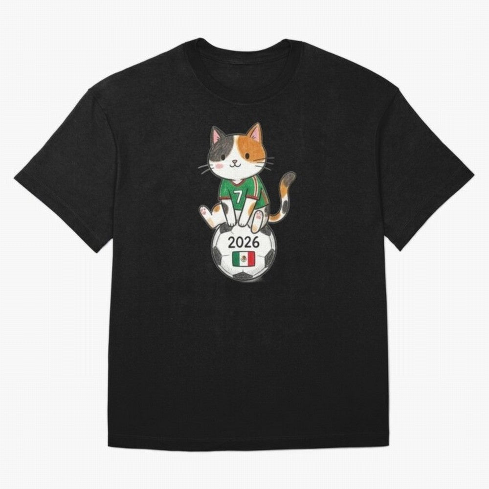 Mexico Soccer Cat #7 - 2026 World Cup Spirit Classic T-Shirt Celebrate Golden Goal Energy in Global Football Passion for FIFA World Cup 2026, Highlighting Mbappe, Spain and Netherlands, Retro Football Energy, Iconic Rivalries, Trophy Chase Drama