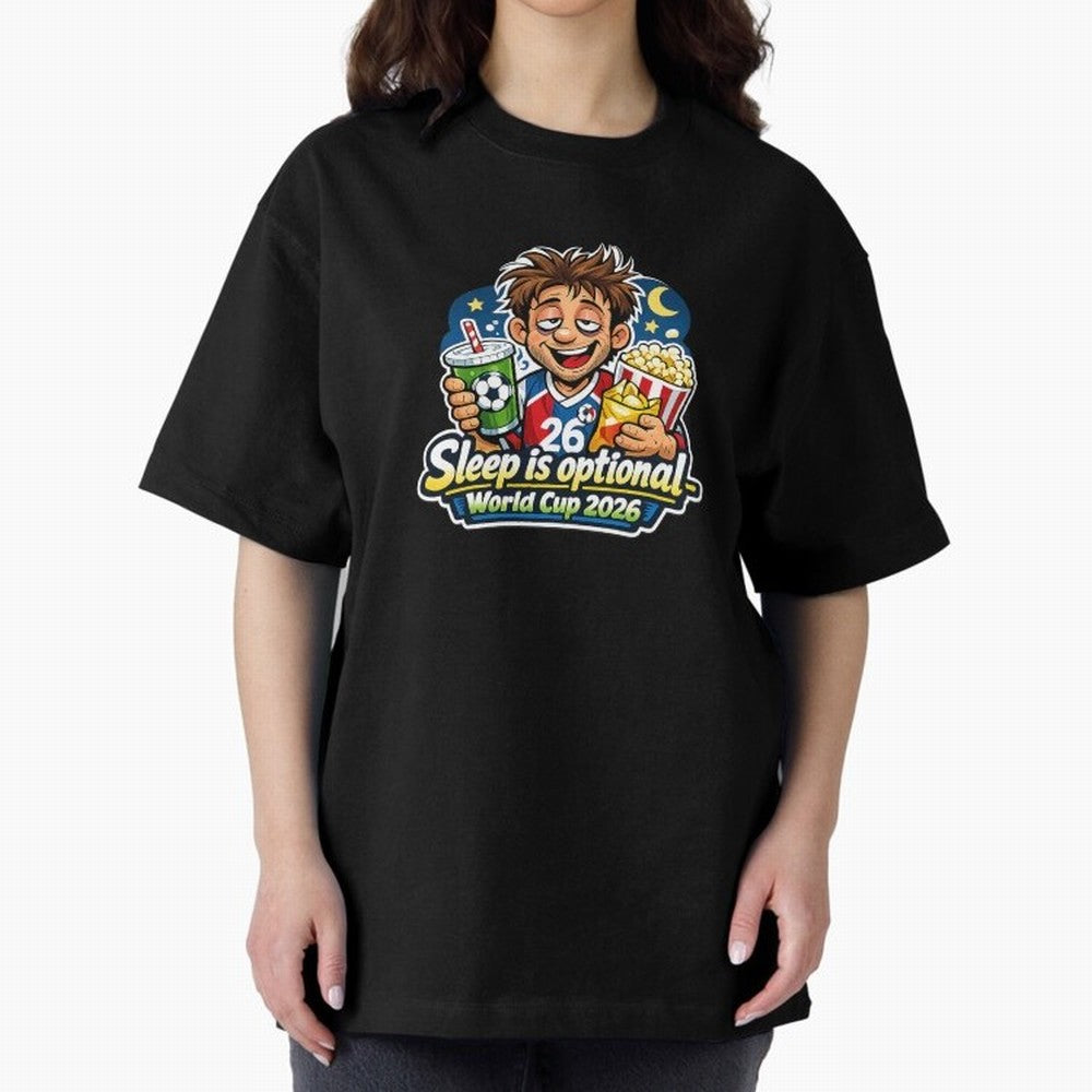 Sleep Is Optional ¨C World Cup 2026 Funny Soccer Fan Night Design Classic T-Shirt Fuel Your Fan Pride for the FIFA World Cup 2026 USA Canada Mexico Journey through Messi, Neymar and Mbappe Highlights, England and Germany Pride, Classic Soccer