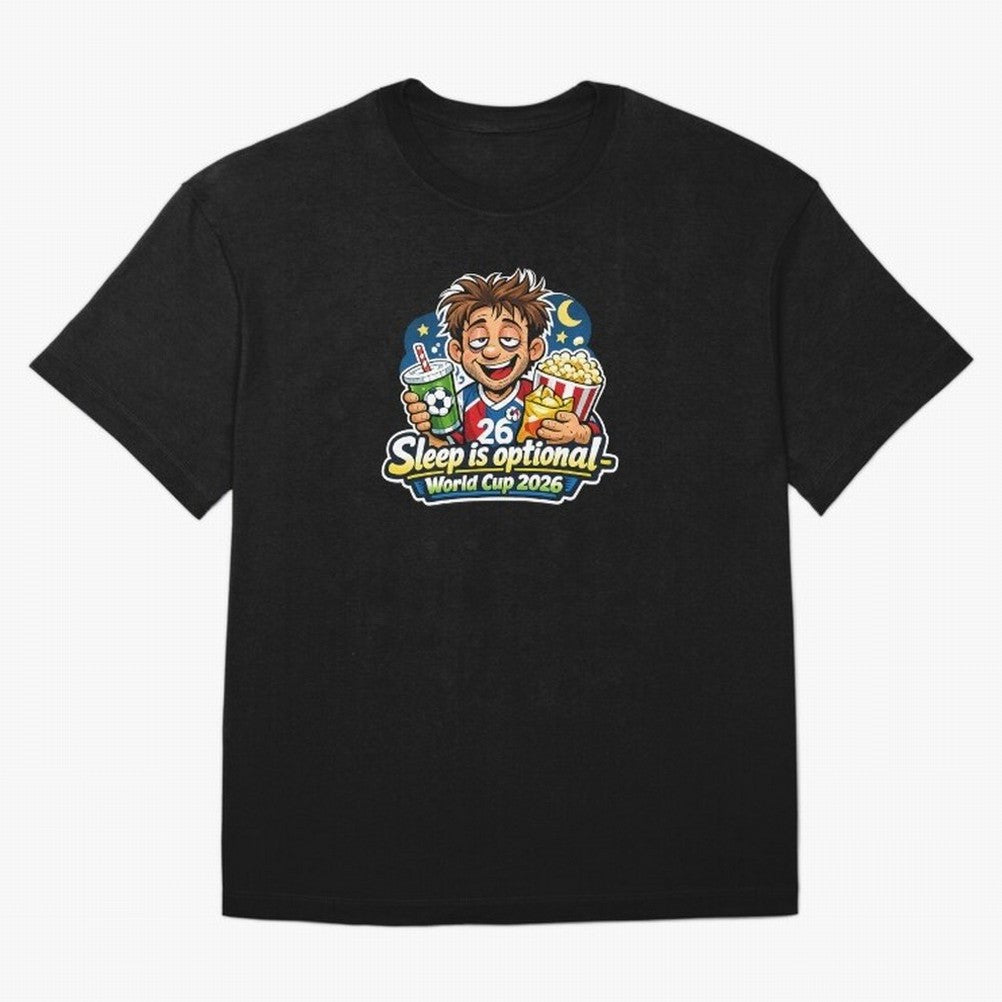 Sleep Is Optional ¨C World Cup 2026 Funny Soccer Fan Night Design Classic T-Shirt Fuel Your Fan Pride for the FIFA World Cup 2026 USA Canada Mexico Journey through Messi, Neymar and Mbappe Highlights, England and Germany Pride, Classic Soccer