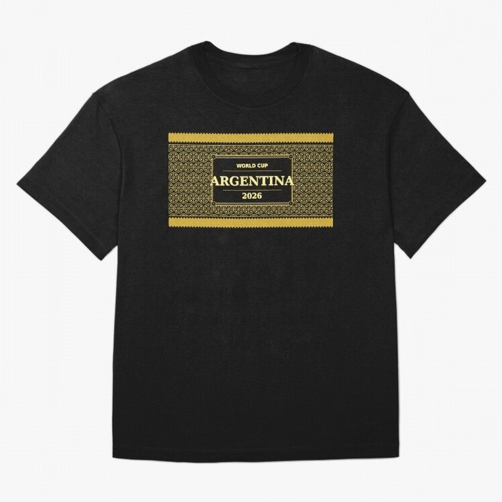 Argentina Football Fan 2026 Black Gold Luxury ¡ª Defending Champions Classic T-Shirt Bring a Vintage Feel to FIFA World Cup 2026 USA Canada Mexico for Fans of CR7 and Messi and Argentina, Bringing Goal Celebration Energy, Supporter Heritage,