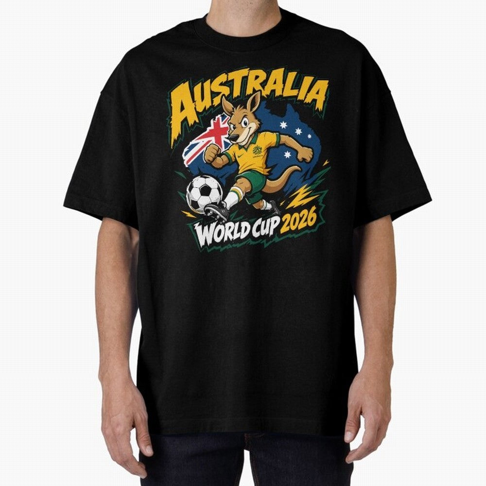 Australia World Cup 2026 Soccer Kangaroo Fan Design Classic T-Shirt Show Passion for the Stars of Global Football Passion for FIFA World Cup 2026, Built around CR7 and Messi, France, Football Passion, Legendary Performances, Festival Vibes and